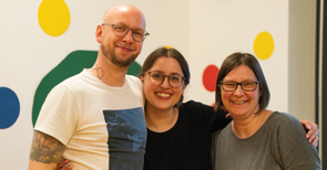 Team-Foto von einem Gruppen-Team der Kita-Campulino - Fritz-Cat, Alex und