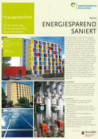 a information paper describing the energy efficient renovation of the Münchfeld dormitory of studierendenwerk Mainz - file created by the land RLP