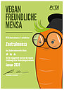 Urkunde von Peta als Auszeichnung der Zentralmensa. Der Text lautet: VEGANFREUNDLICHE MENSA 2018 PETA Deutschland e.V. verleiht der Zentralmensa des Studierendenwerks Mainz 3 Sterne für ihr Engagement rund um die vegane Ernährung in der Hochschulgastronomie. Januar 2020 Harald Ullmann, zweiter Vorsitzender