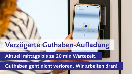 Apple-Pay, Google-Pay und Kreditkarten-Aufladungen können sich rund um die Mittagspause um bis zu 60 Minuten verzögern. Sepa läuft unsicher, wird aber schneller behoben.