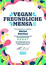 Peta Urkunde als Auszeichnung als VEGANFREUNDLICHE MENSA 2025 PETA Deutschland e.V. verleiht der Mensa Bambus die vegan-vegetarische Mensa des Studierendenwerks Mainz 4,5 Blätter für ihr Engagement rund um die vegane Ernährung in der Hochschulgastronomie. Harald Ullmann, zweiter Vorsitzender
